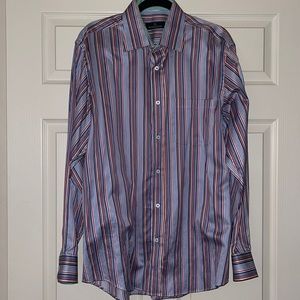 Mens Bugatchi XL multi color striped shirt